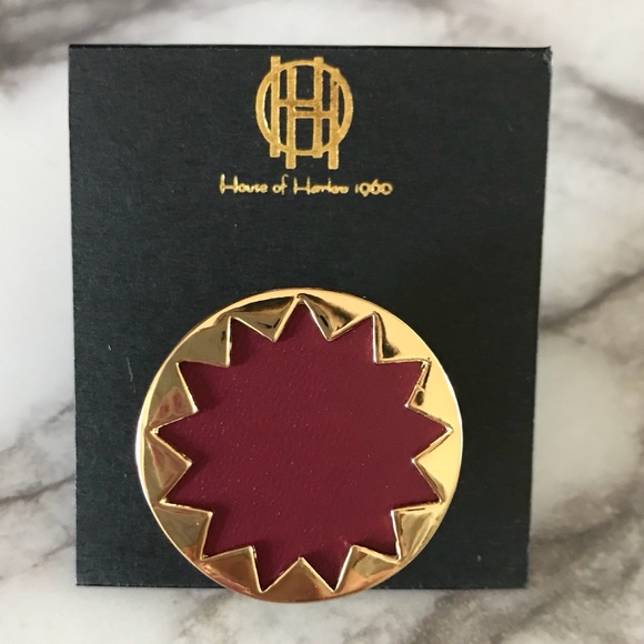 HOUSE OF HARLOW 1960 Sunburst Leather Ring - Picture 3 of 7